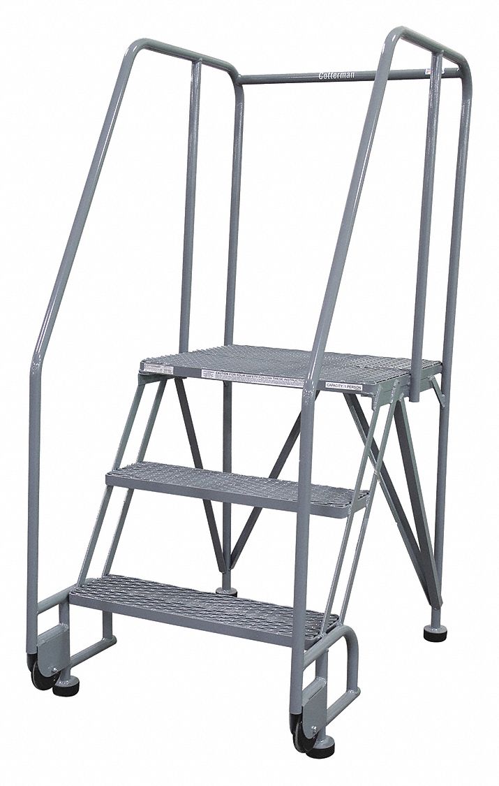 COTTERMAN, 2.5 ft Platform Ht, Assembled, Rolling Ladder - 3FME8 ...