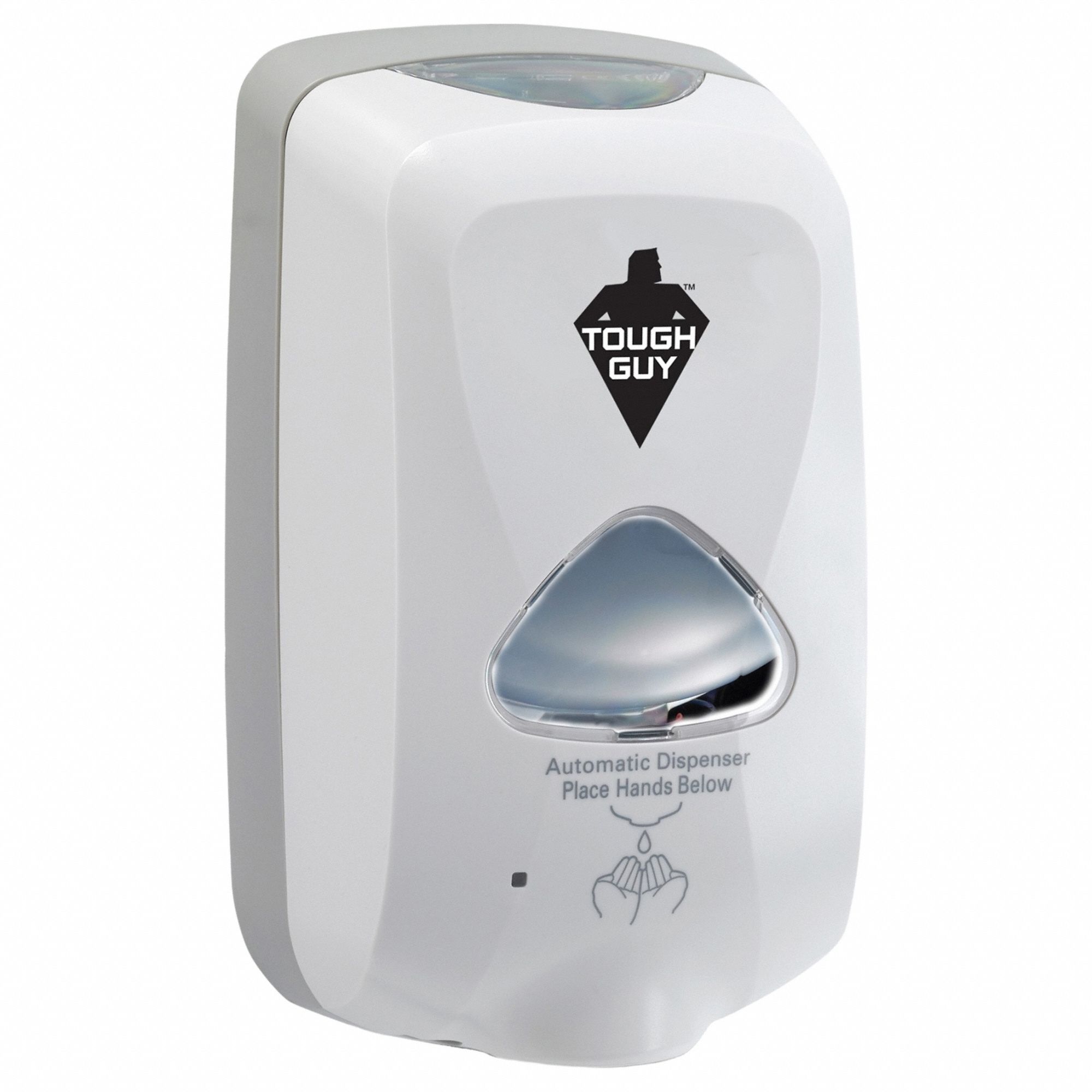 Soap Dispenser: Auto, 1, 200 mL Refill Size, Foam, Gray, Plastic, Tough Guy