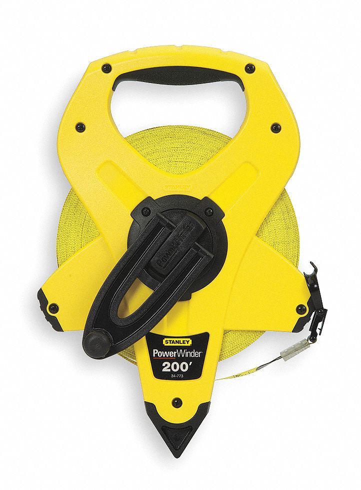 200 ft. Fiberglass Long Tape Measure, Yellow Grainger