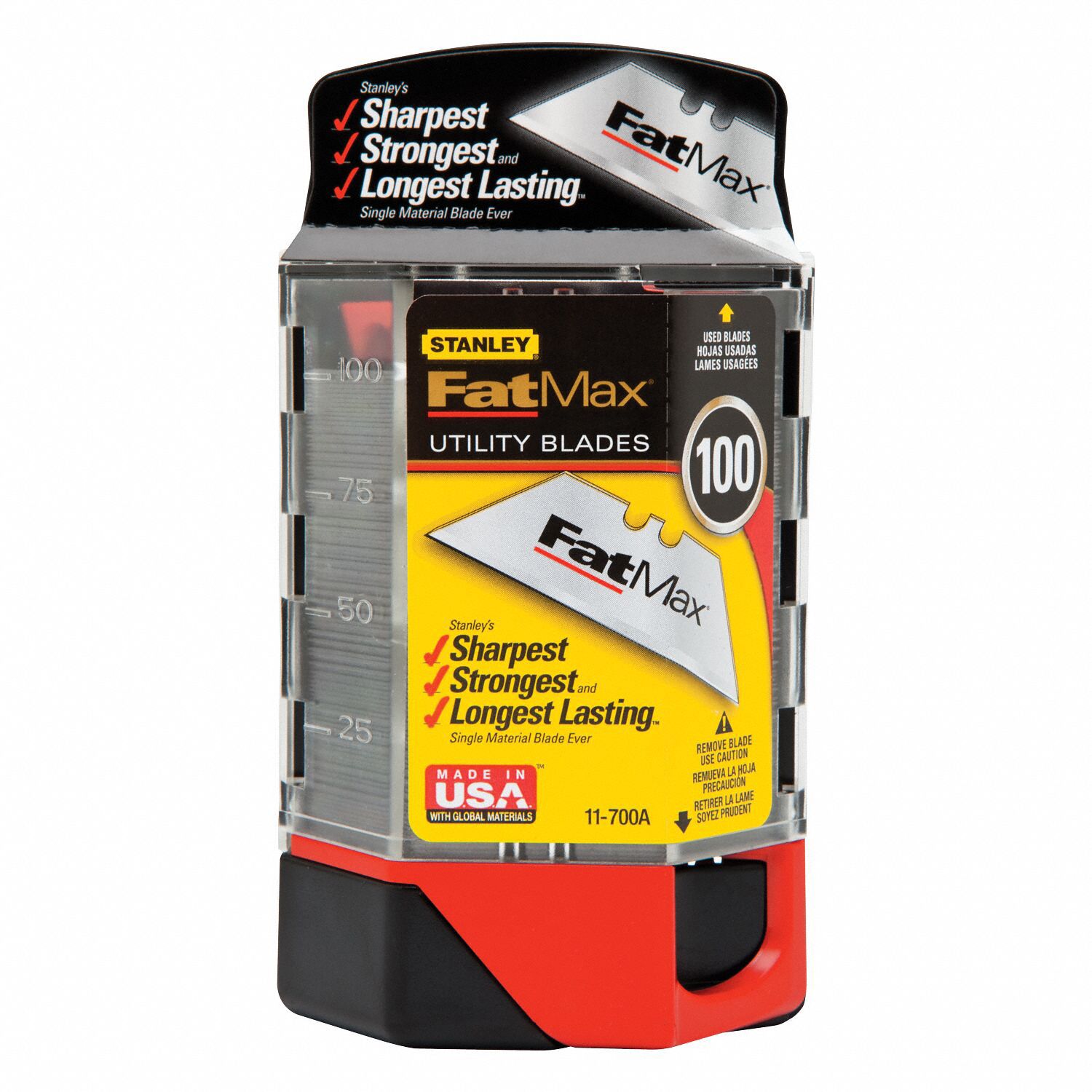 STANLEY Utility Blade 2 7/16 in Blade Lg, 3/4 in Blade Wd, 0.03125 in