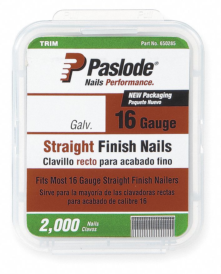 PASLODE Straight Finish Nails, Finishing Nails, 16 ga Gauge, 1 1/2 in