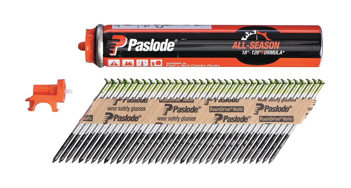 PASLODE, Framing Nails, Offset Round, Framing Nails,3" L,Plain,PK1000