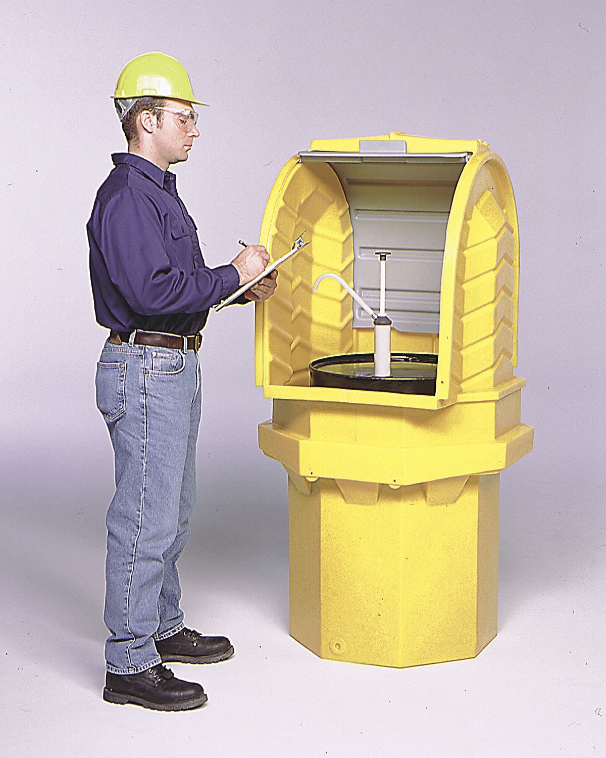 ROLLTOP DRUM SPILL CONTAINMENT SYSTEM, FOR 1 DRUM, 70 GAL CAPACITY, YELLOW, ROLLTOP