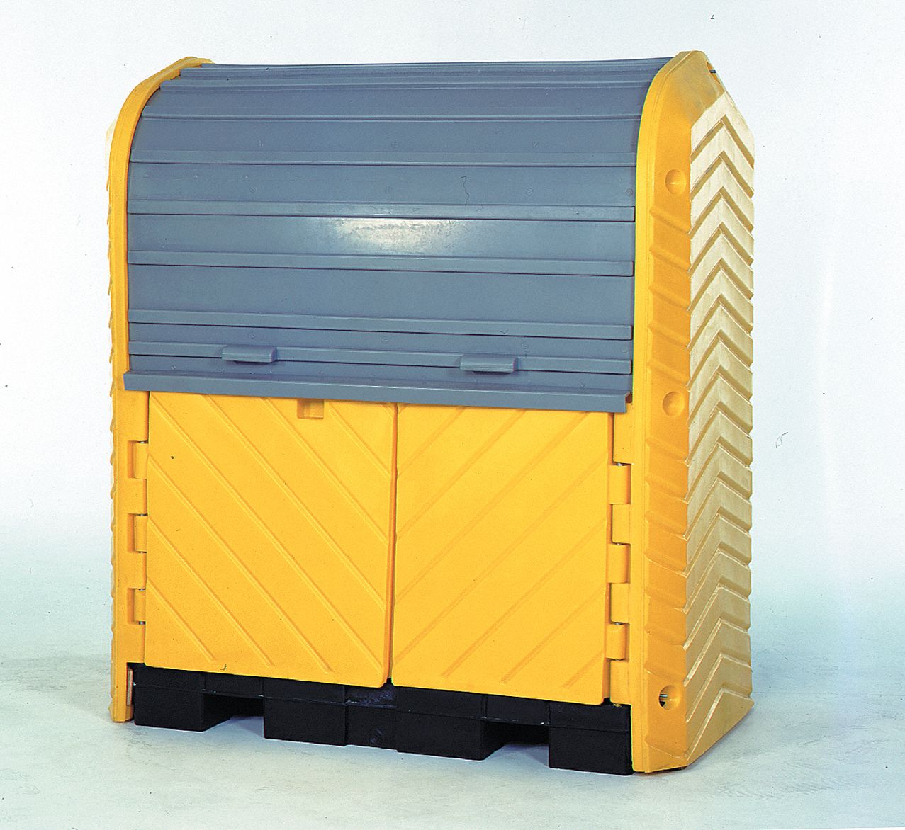 ROLLTOP DRUM SPILL CONTAINMENT SYSTEM, FOR 16 DRUMS, 75 GAL CAPACITY, YELLOW