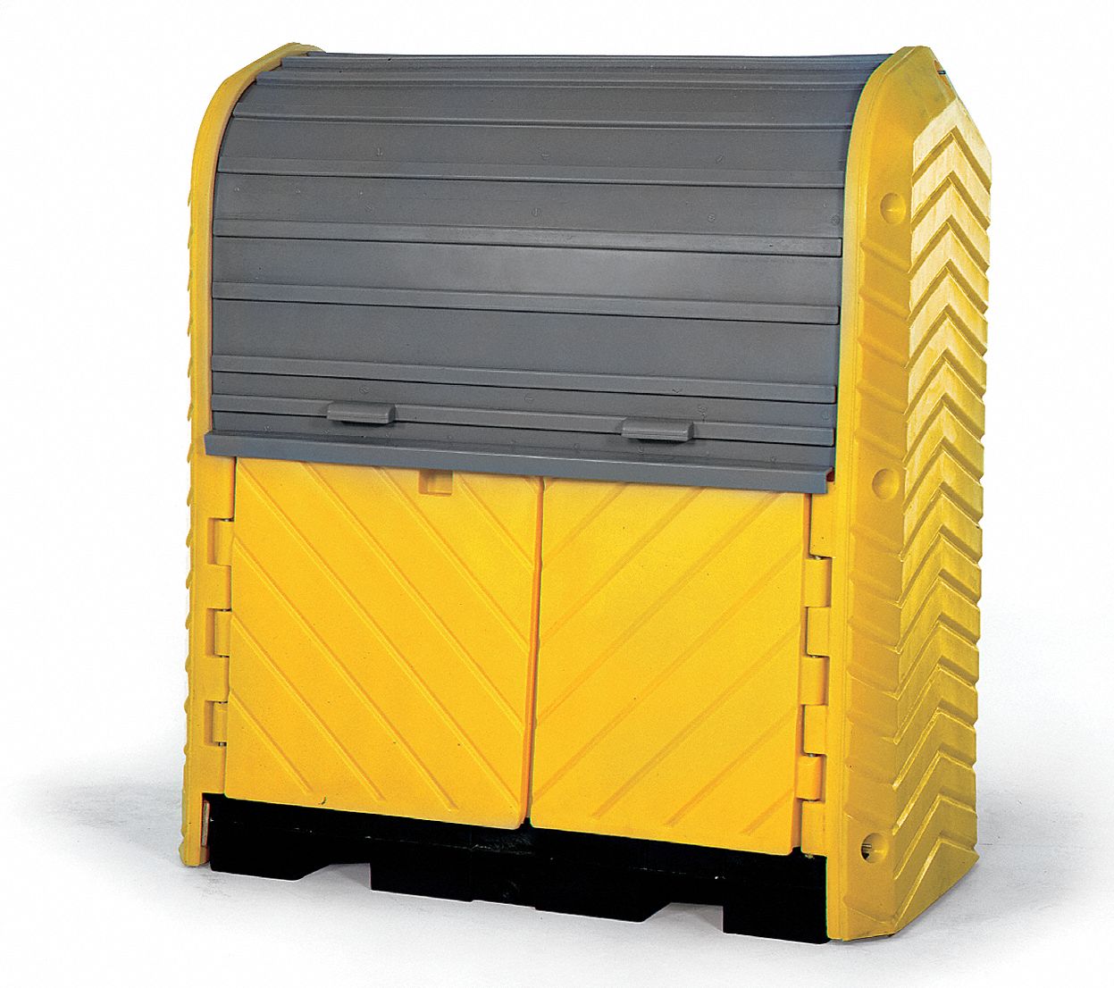 ROLLTOP DRUM SPILL CONTAINMENT SYSTEM, FOR 2 DRUMS, 66 GAL CAPACITY, YELLOW, 2-WAY