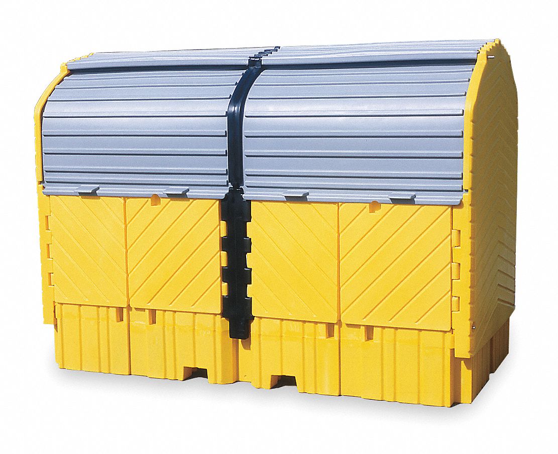 COVERED TWIN IBC CONTAINMENT UNIT, FOR 2 IBC, 128 X 67 X 96 IN
