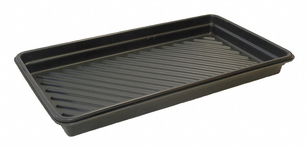 UTILITY SPILL TRAY, 48 X 30 IN, 30 GALLON CAPACITY, BLACK