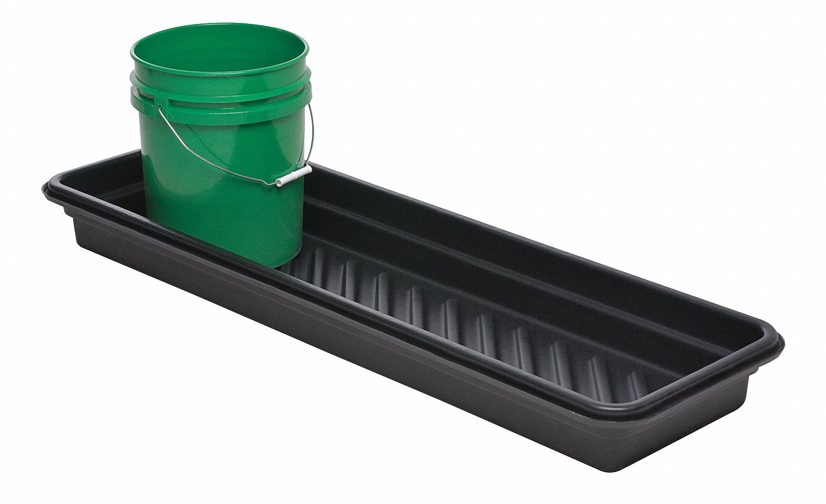 UTILITY SPILL TRAY, 48 X 12 IN, 12 GALLON CAPACITY, BLACK