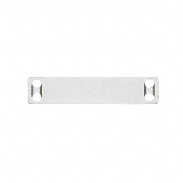 Marker Plate: Rectangle, 3/4 in x 3 1/2 in, 304 Stainless Steel, 0.01 in Thick, 4 Holes