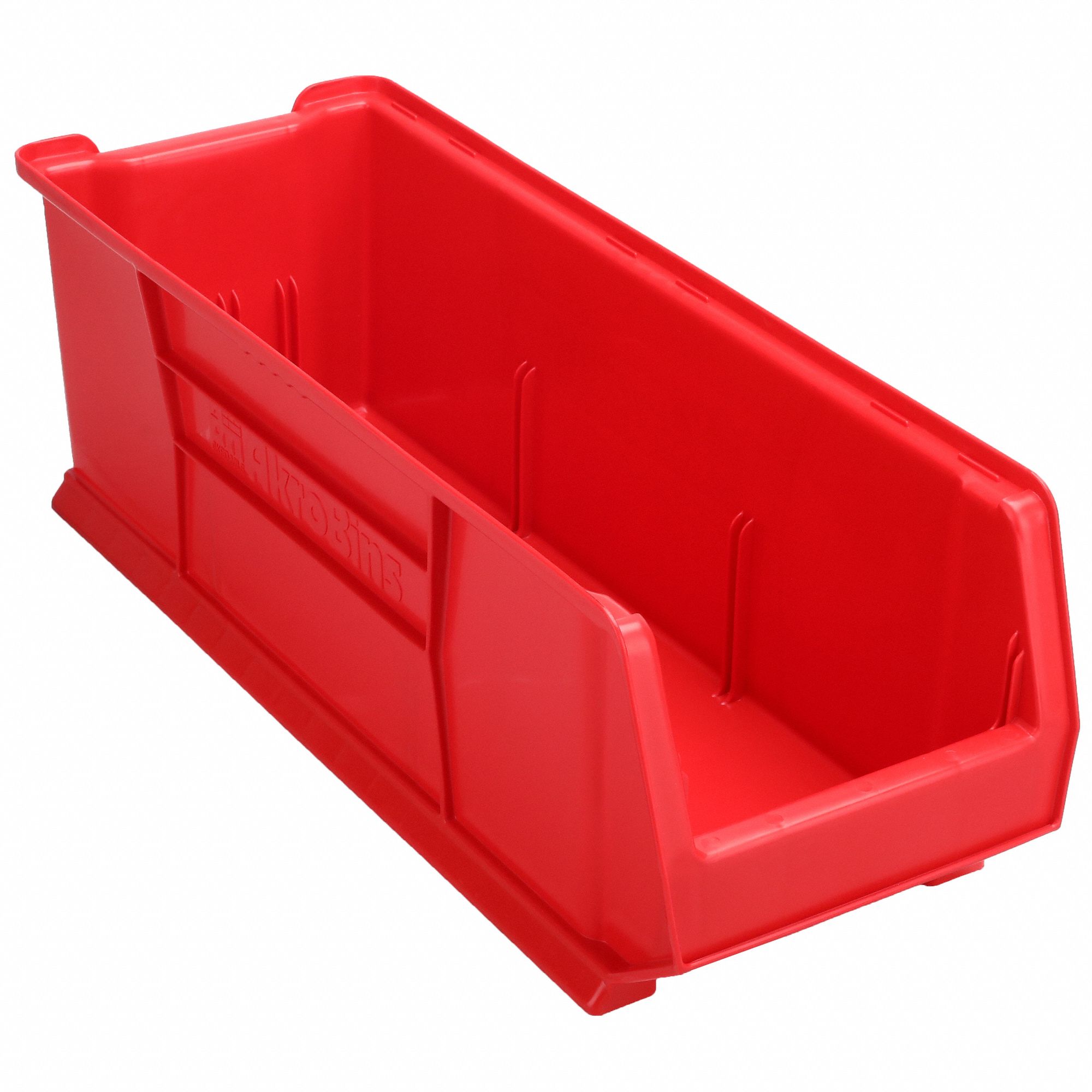 SUPER SIZE BIN, 29⅞ IN OVERALL L, 11 IN X 10 IN, RED, STACKABLE, 300 LB LOAD CAPACITY