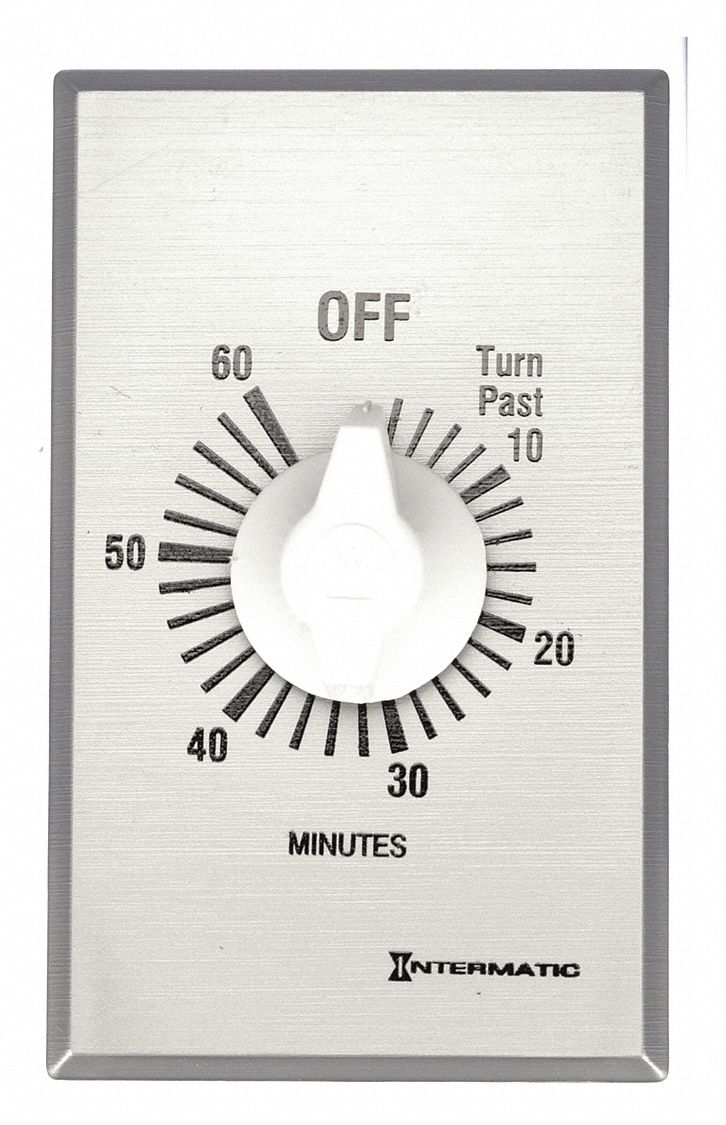 INTERMATIC, 0 to 60 min, Silver, SpringWound Timer 3FXC1FF460M