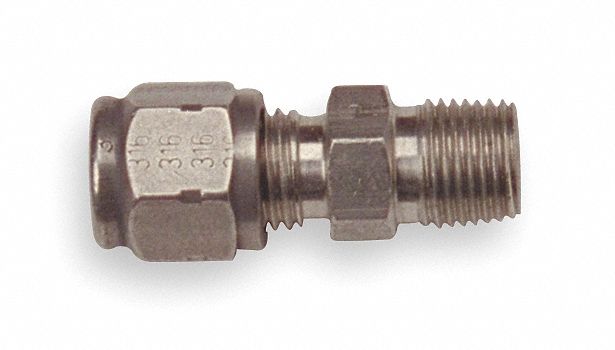 Compression Coupling: Brass, 1 in x 1 in Fitting Pipe Size, 3 15/16 in  Overall Lg, Rubber