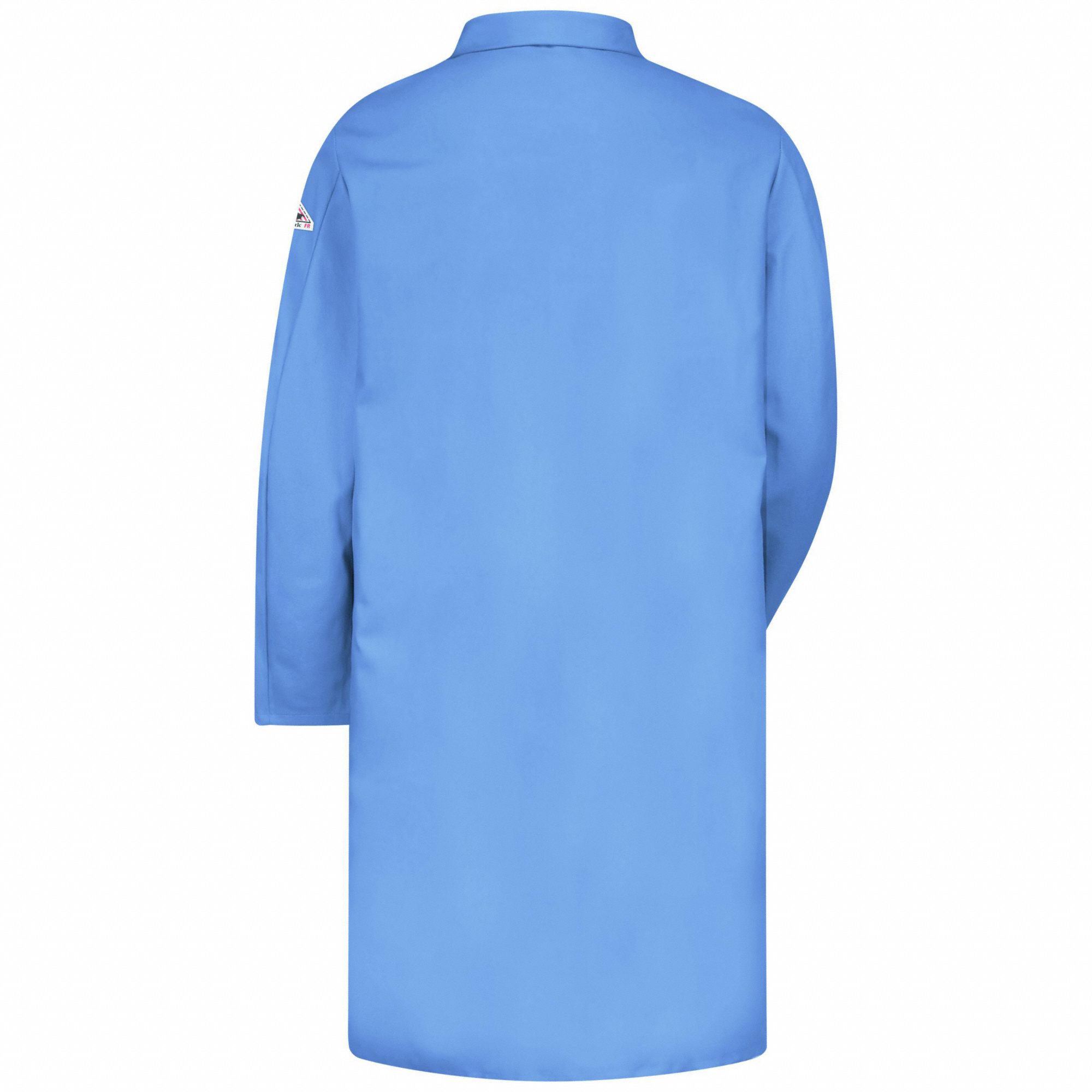 BULWARK Light Blue Cotton Flame-Resistant Lab Coat, M, 7 oz, Number of ...