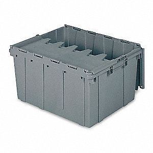 Blue AR2717120209000 BUCKH Polyethylene Attached Lid Container,2.25 cu ft,Blue