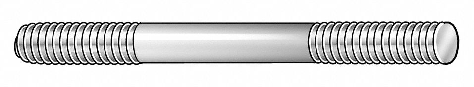 TE-CO 40414 5/16"-18 x 8" Black Oxide Steel Double End Threaded Studs 2 pk. 
