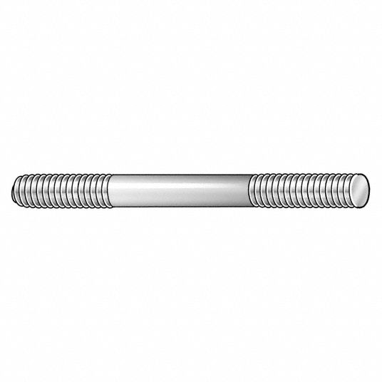 Te Co Double End Threaded Stud 18 8 Stainless Steel Plain 3 8 16 Thread Size A 4 In Length 3wb78 Grainger