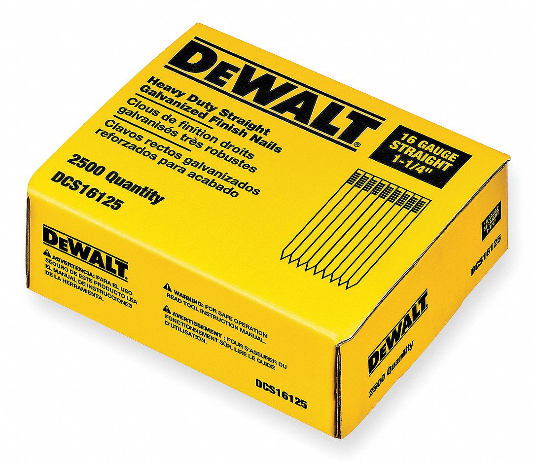 Straight Finish Nail 16ga 1-1/2In PK2500