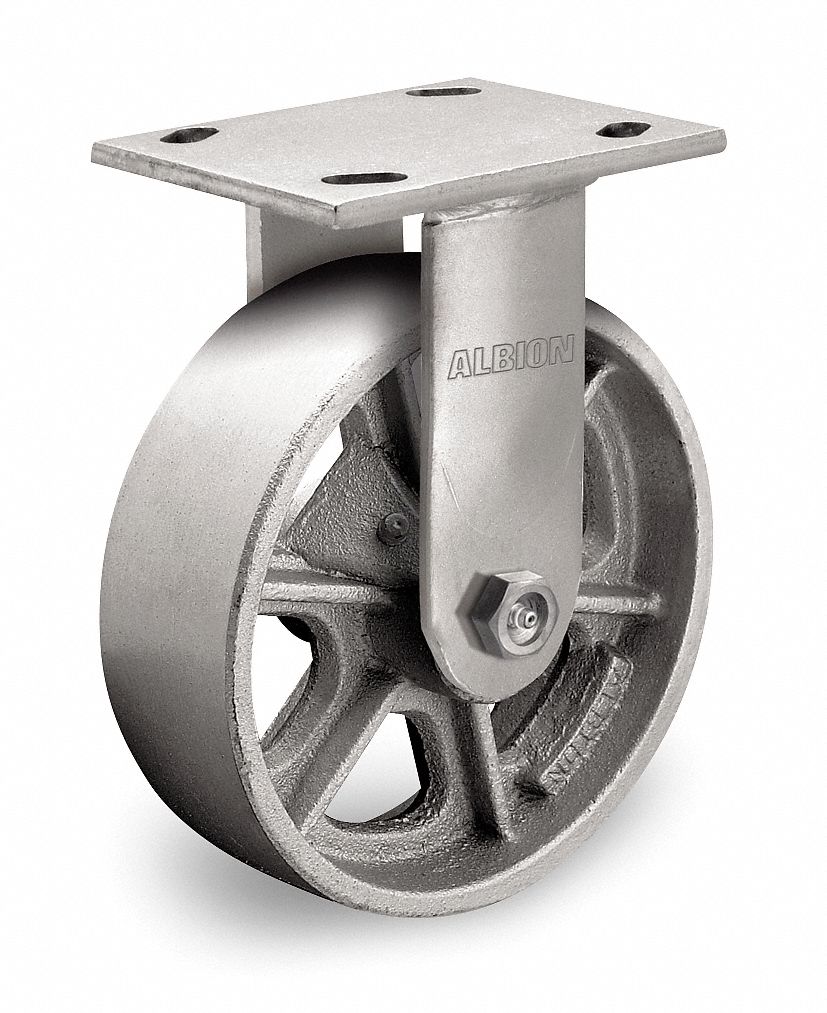 8 In Wheel Dia., 1250 Lb, Plate Caster - 5VP56|16CA08201RG - Grainger