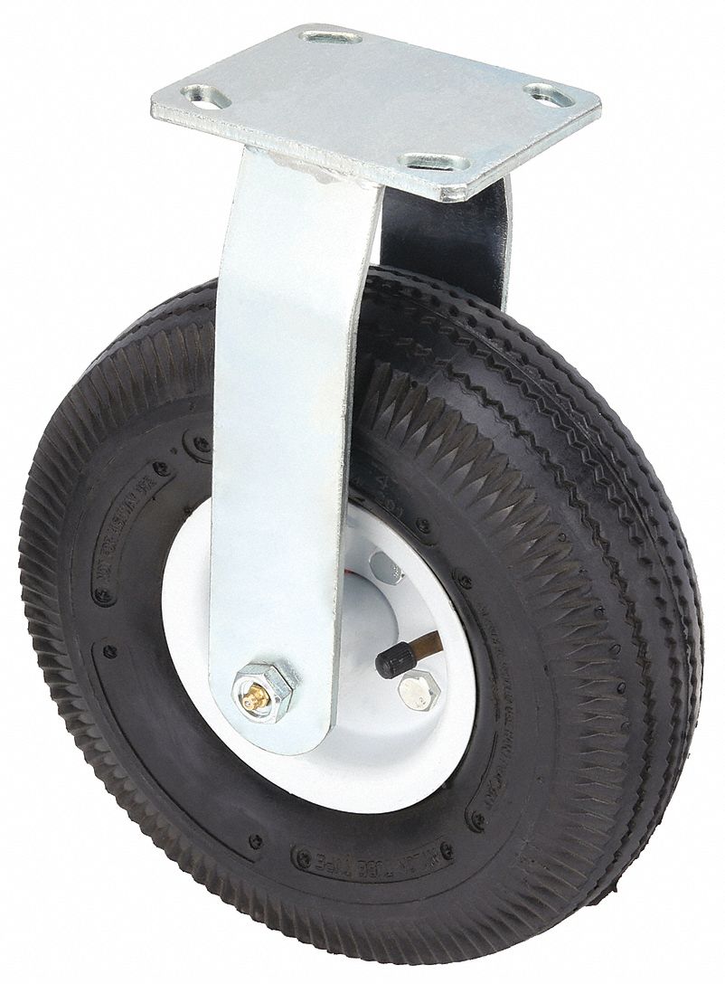 Plate Caster: Rigid, 10 in Wheel Dia., 3 3/4 in Wheel Wd, 12 1/2 in Mounting Ht