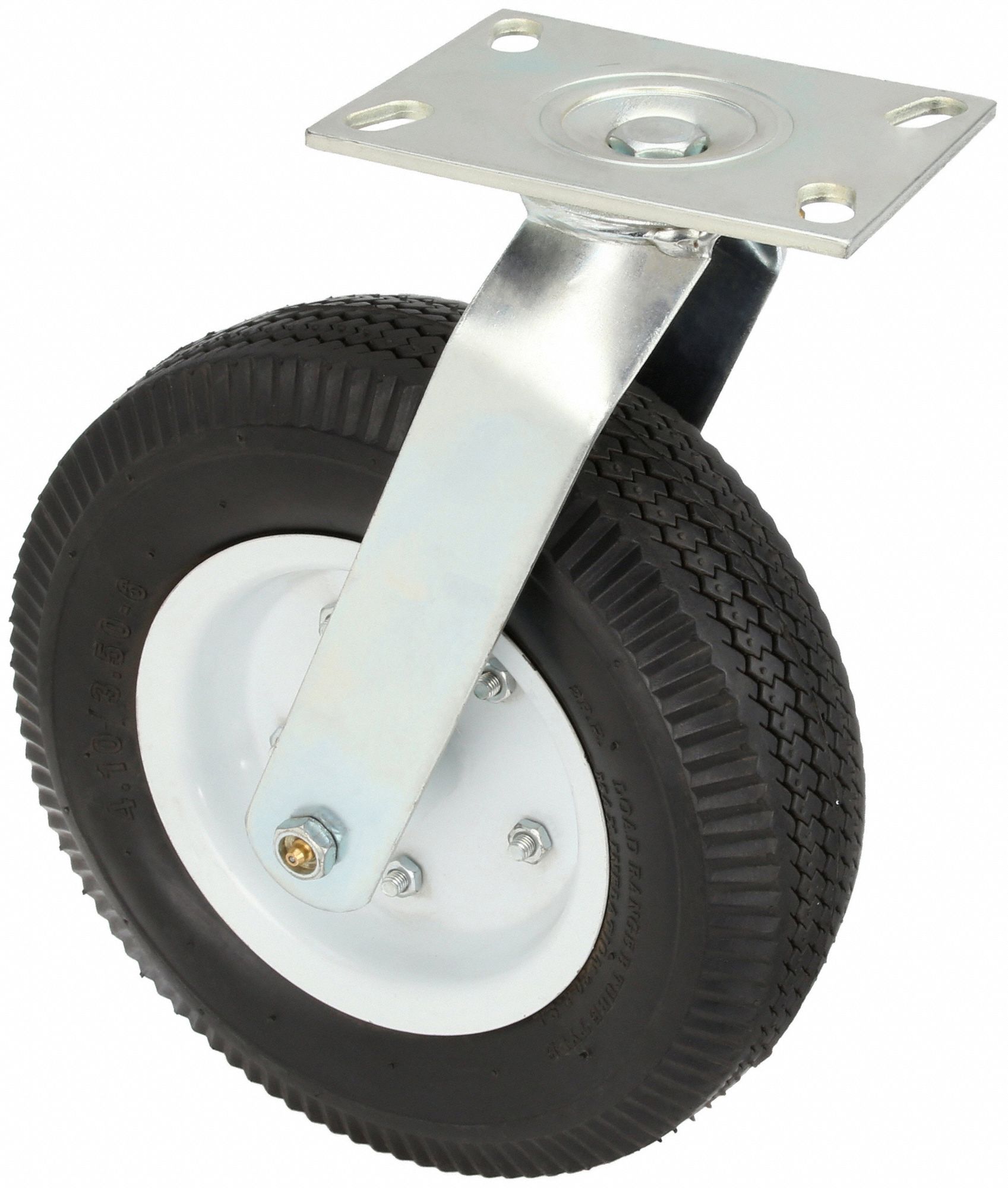 GRAINGER APPROVED Pneumatic Plate Caster, Swivel, 445 lb, 12 in Wheel ...