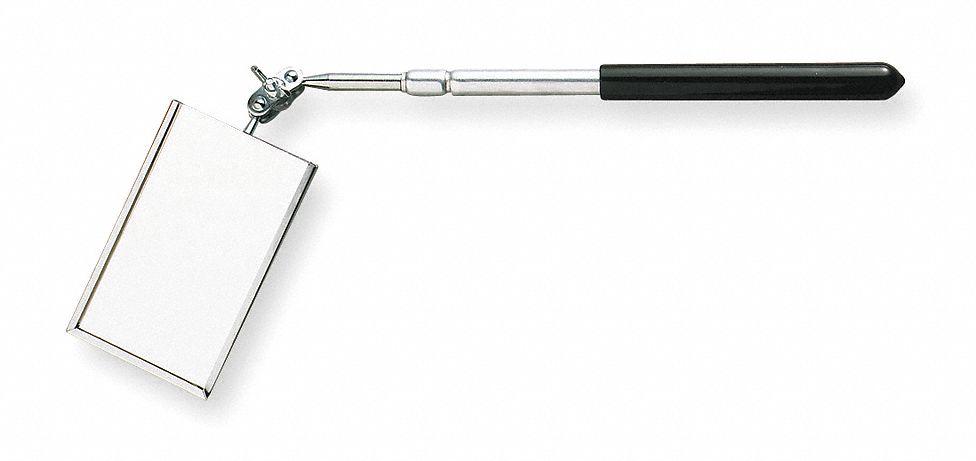 Rectangular Inspection Mirror, 3 1/2 x 2 Mirror Size (In.), 9 to 15 1/2 ...