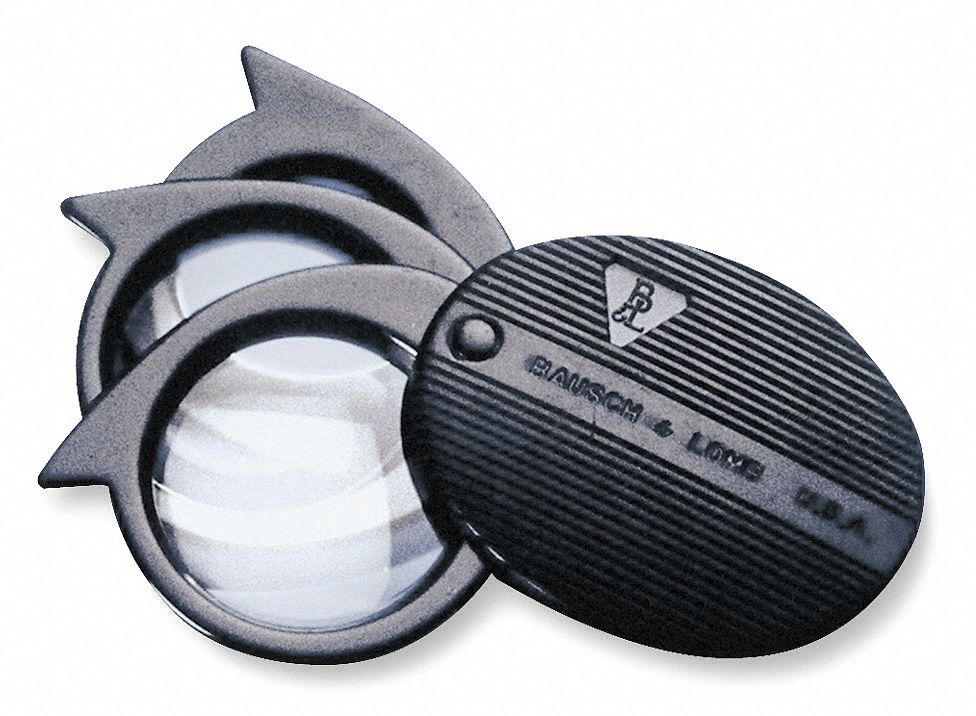 BAUSCH & LOMB Folding Pocket Magnifier, Power 5X to 20X, Focal Distance 0.5 in, 2 in 3G98381