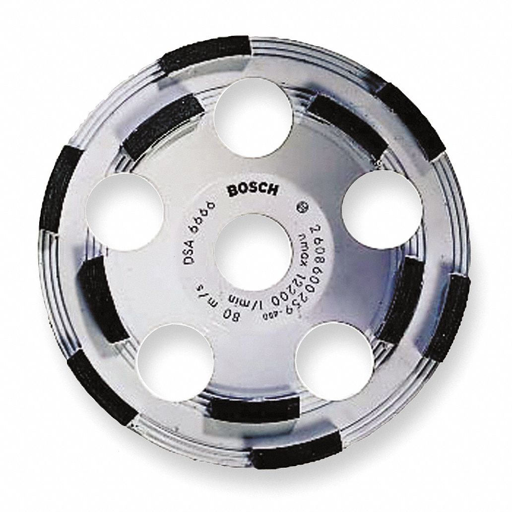 BOSCH Segment Cup Grinding Wheel 5 in Abrasive Wheel Dia, 12,200 RPM