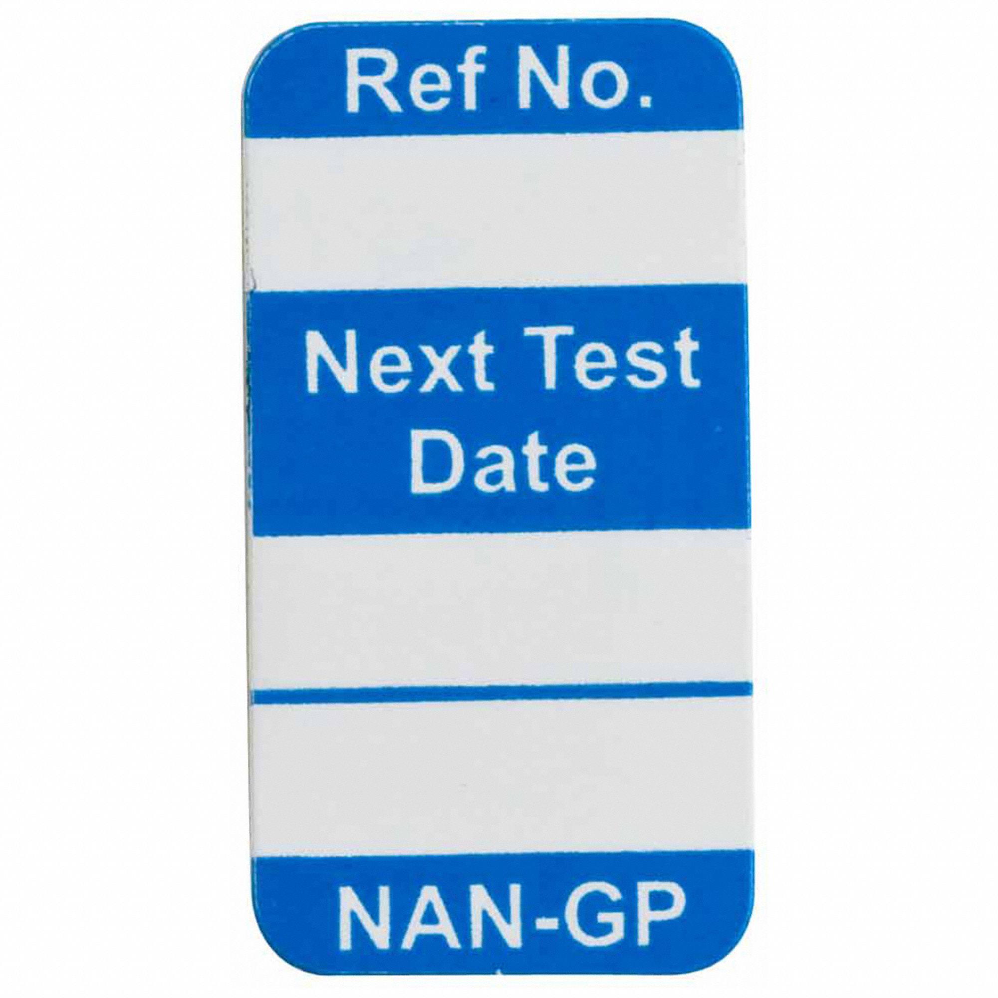 Tag Insert: No Header, 45/64 in Wd, 1 21/64 in Ht, Blue/White, Rectangle, Polyester, Outdoor, 100 PK