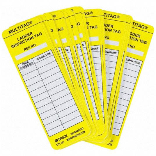 Safehouse Signs LT-423 Ladder Inspection Tags, 6X3, Laminated Tag Board