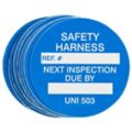 Safety Harness Inspection Labels & Tags