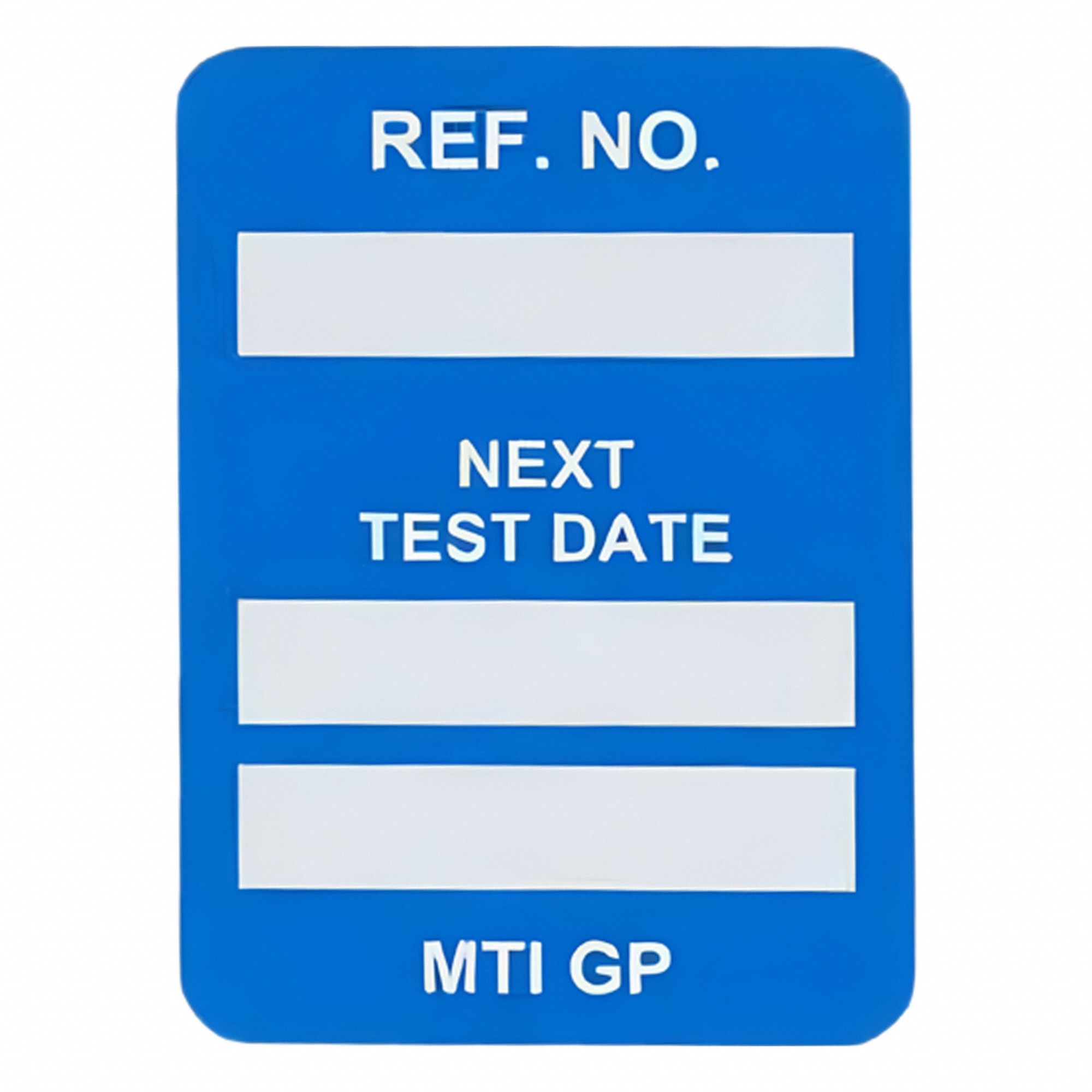 Tag: No Header, 1 1/4 in Wd, 1 3/4 in Ht, Blue/White, Rectangle, Polyester, Outdoor, English, 100 PK