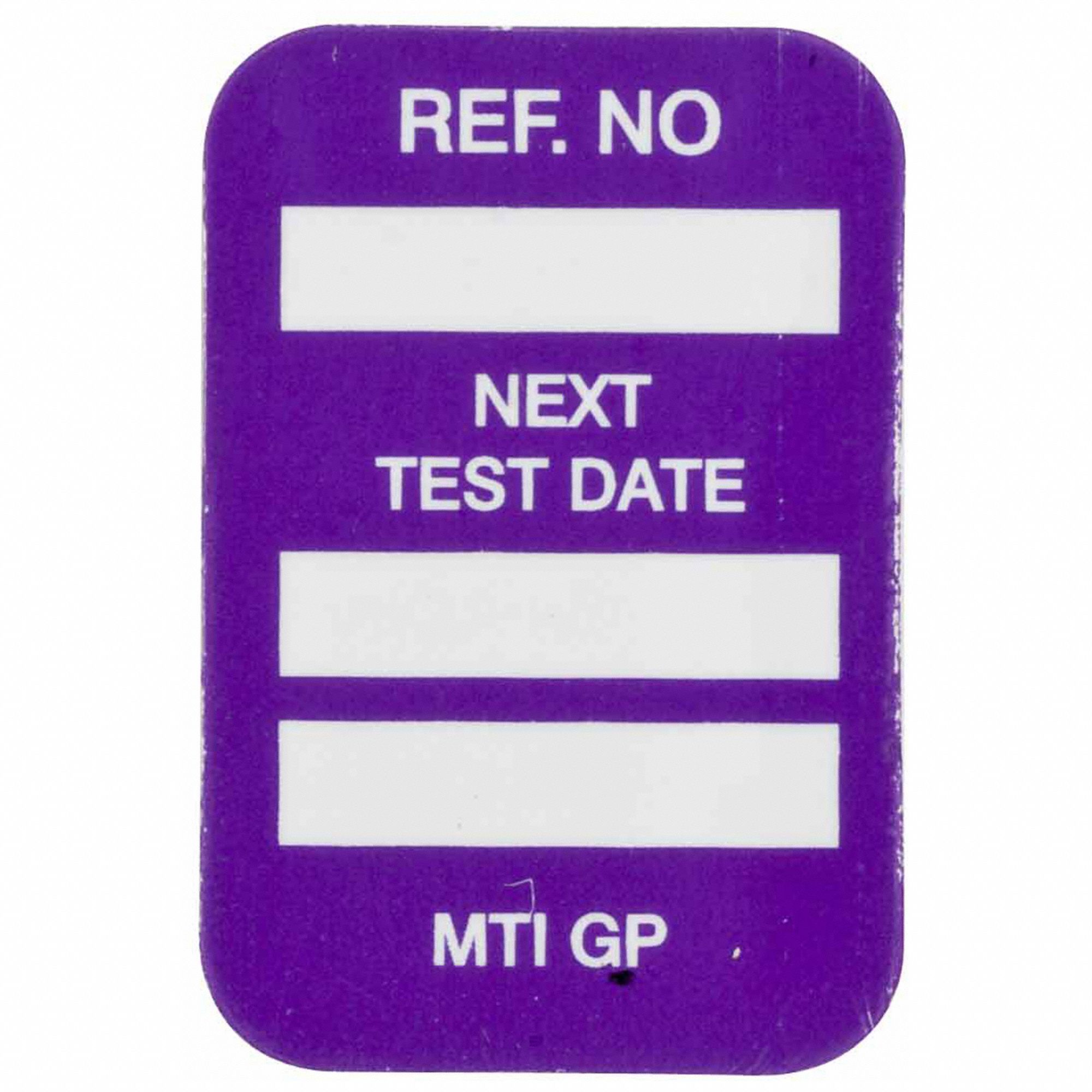 Tag Insert: No Header, 1 1/4 in Wd, 1 3/4 in Ht, Purple/White, Rectangle, Polyester, Outdoor, 100 PK