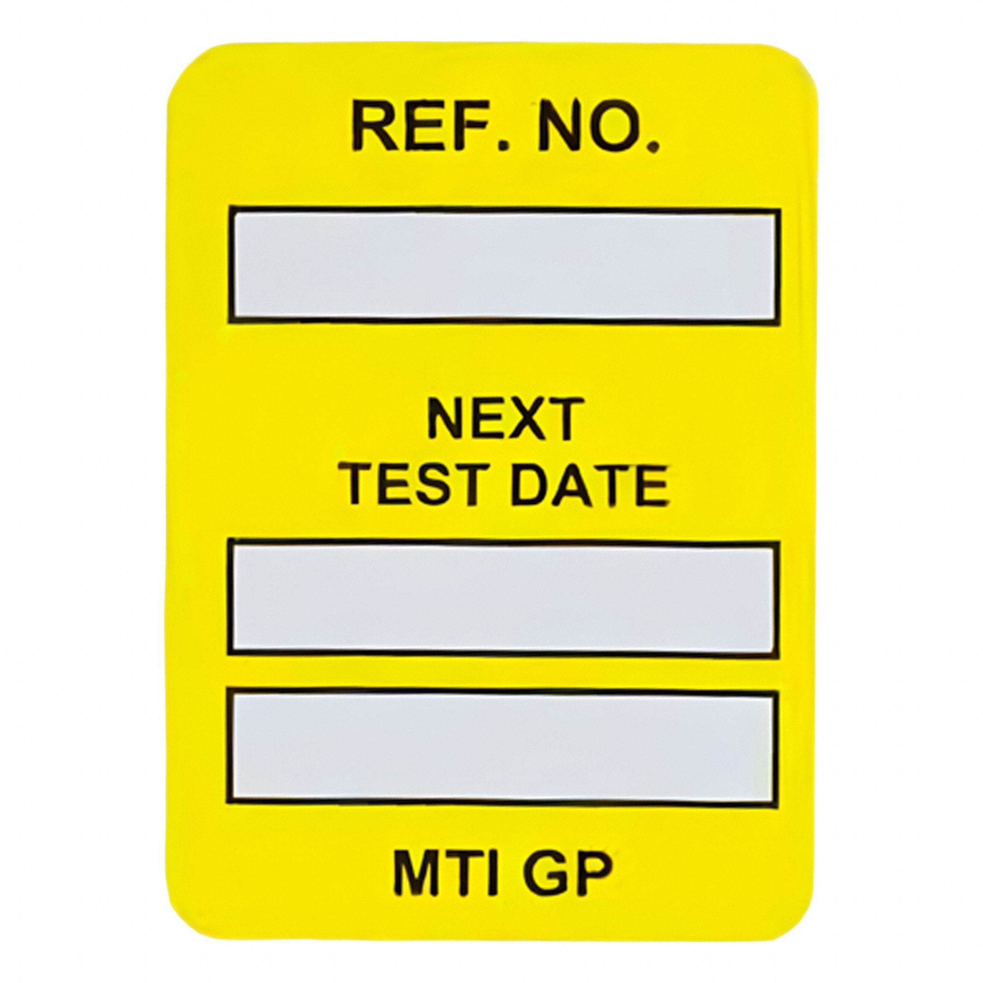 Tag: No Header, 1 1/4 in Wd, 1 3/4 in Ht, Black/Yellow, Rectangle, Polyester, Outdoor, 100 PK