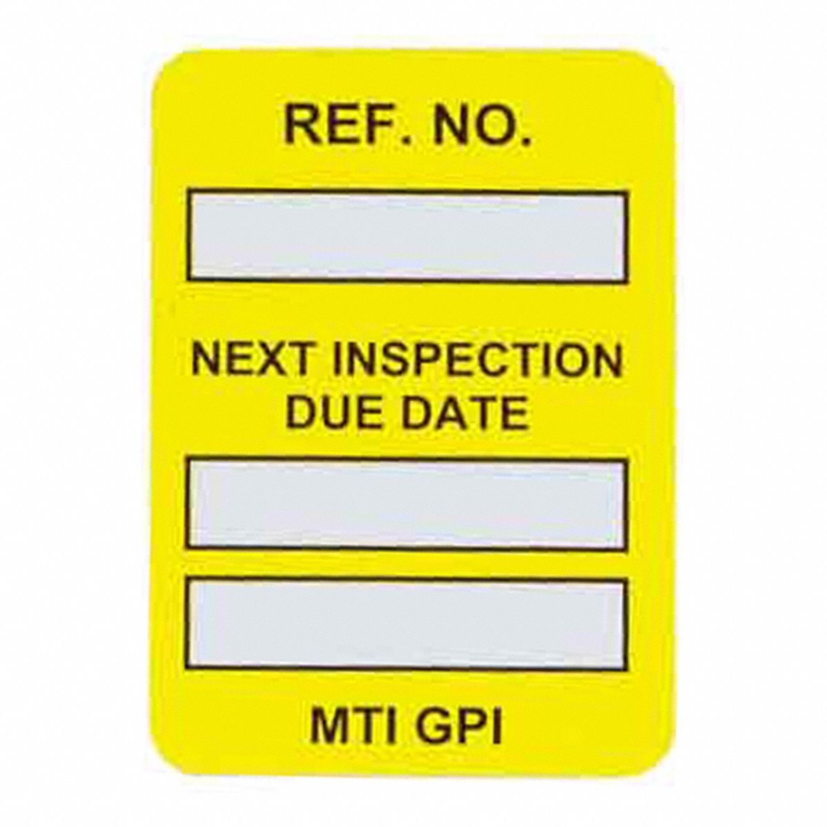 BRADY TAG, INSPECTION, 1¼ IN W, 1¾ IN H, BLACK/YELLOW/WHITE, RECTANGLE ...