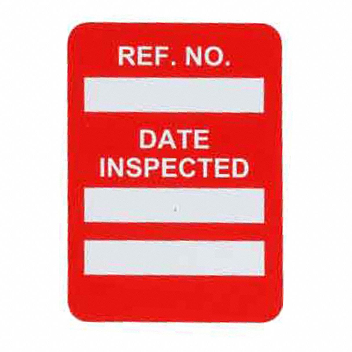 Tag: No Header, 1 1/4 in Wd, 1 3/4 in Ht, Red/White, Rectangle, Polyester, Outdoor, English, 100 PK