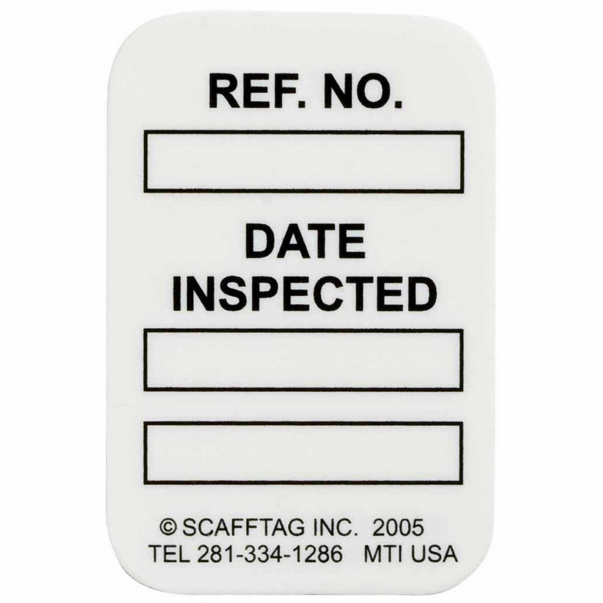 Tag: No Header, 1 1/4 in Wd, 1 3/4 in Ht, Black/White, Rectangle, Polyester, Outdoor, 100 PK