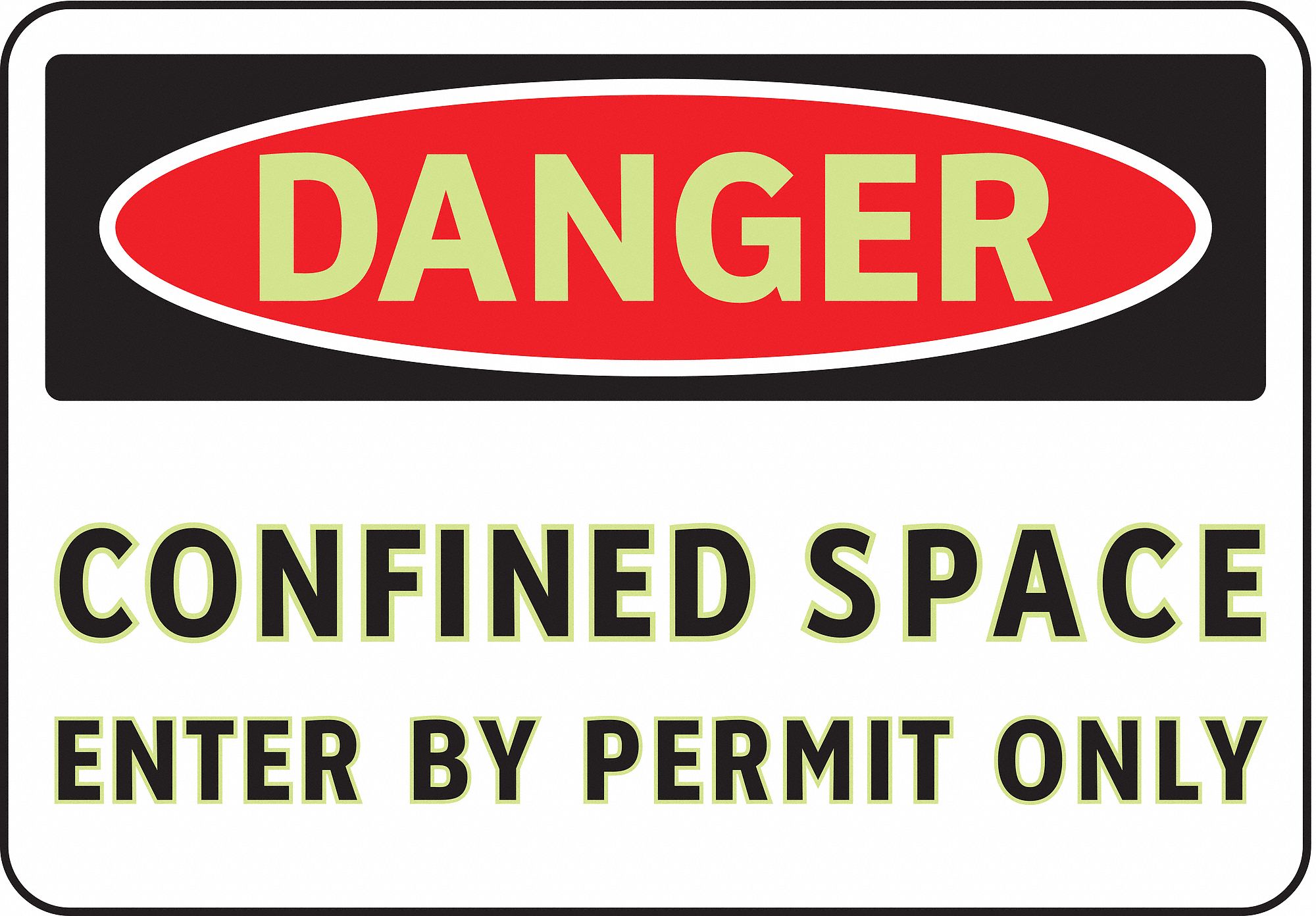 Danger Sign, 7 x 10In, R and BK/WHT, ENG