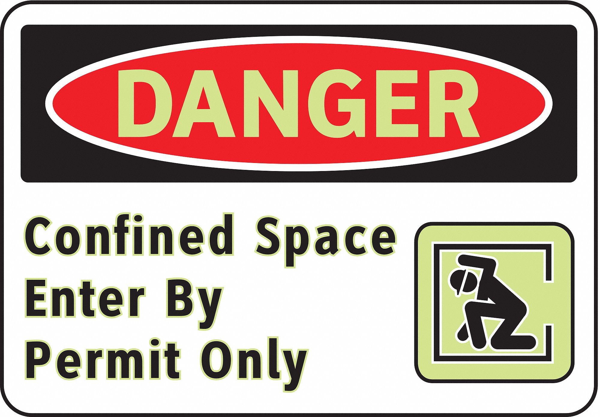 Danger Sign, 7 x 10In, R and BK/WHT, ENG