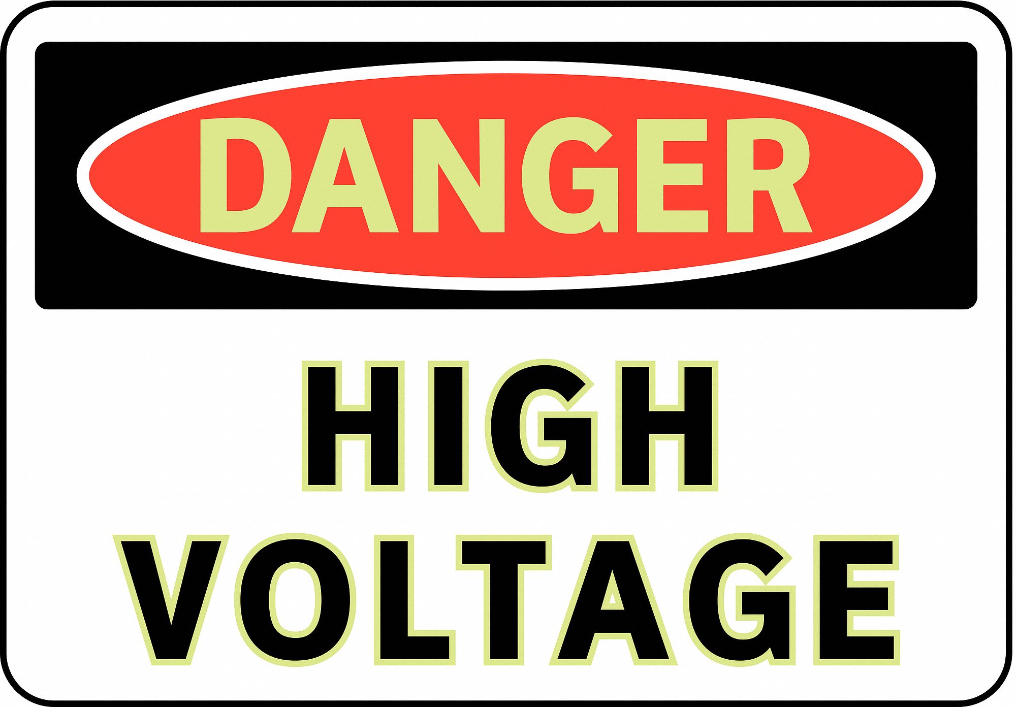 Danger Sign, 7 x 10In, R and BK/WHT, HV, ENG