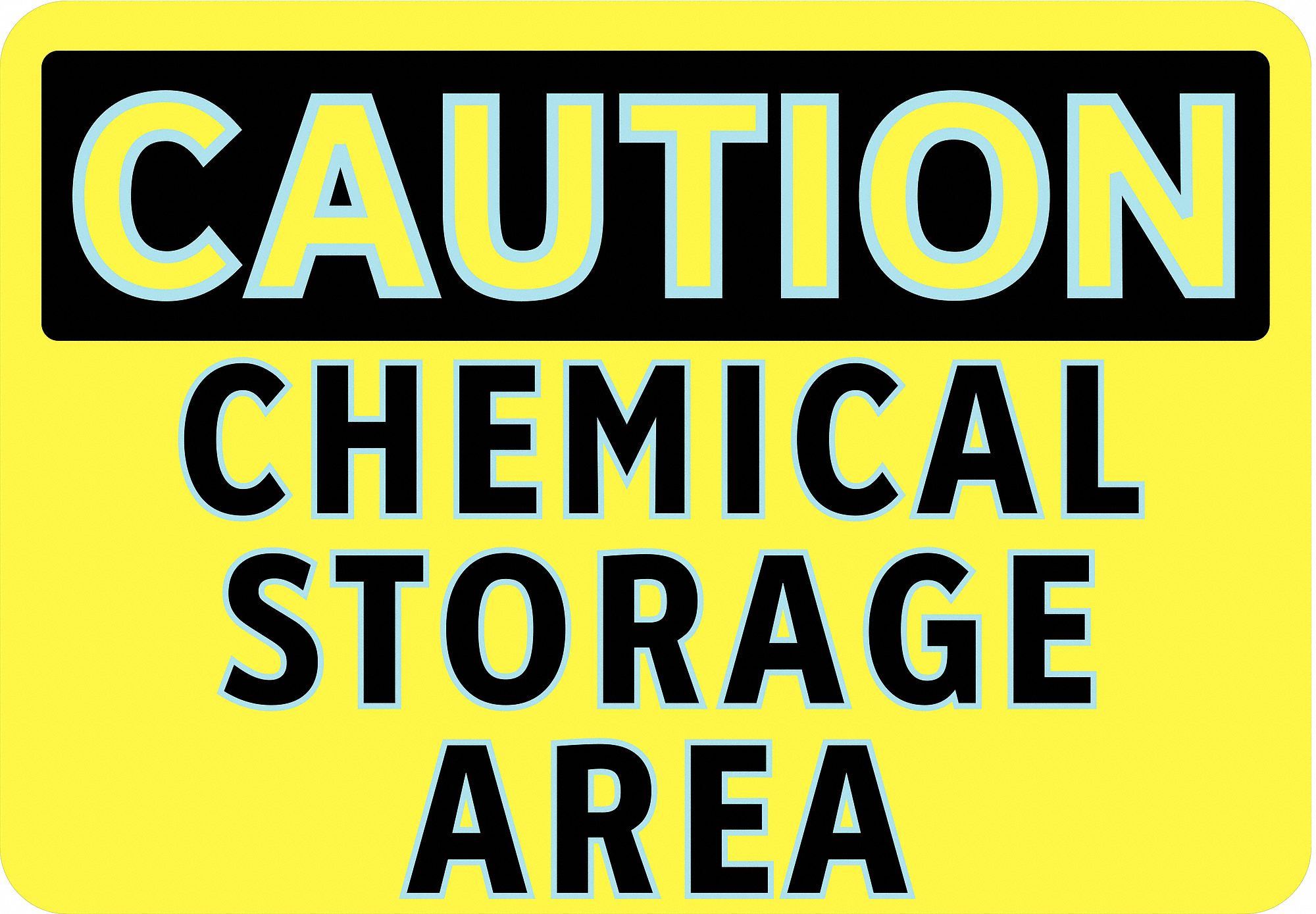 Caution Sign, 7 x 10", BK/YEL, ENG, Text