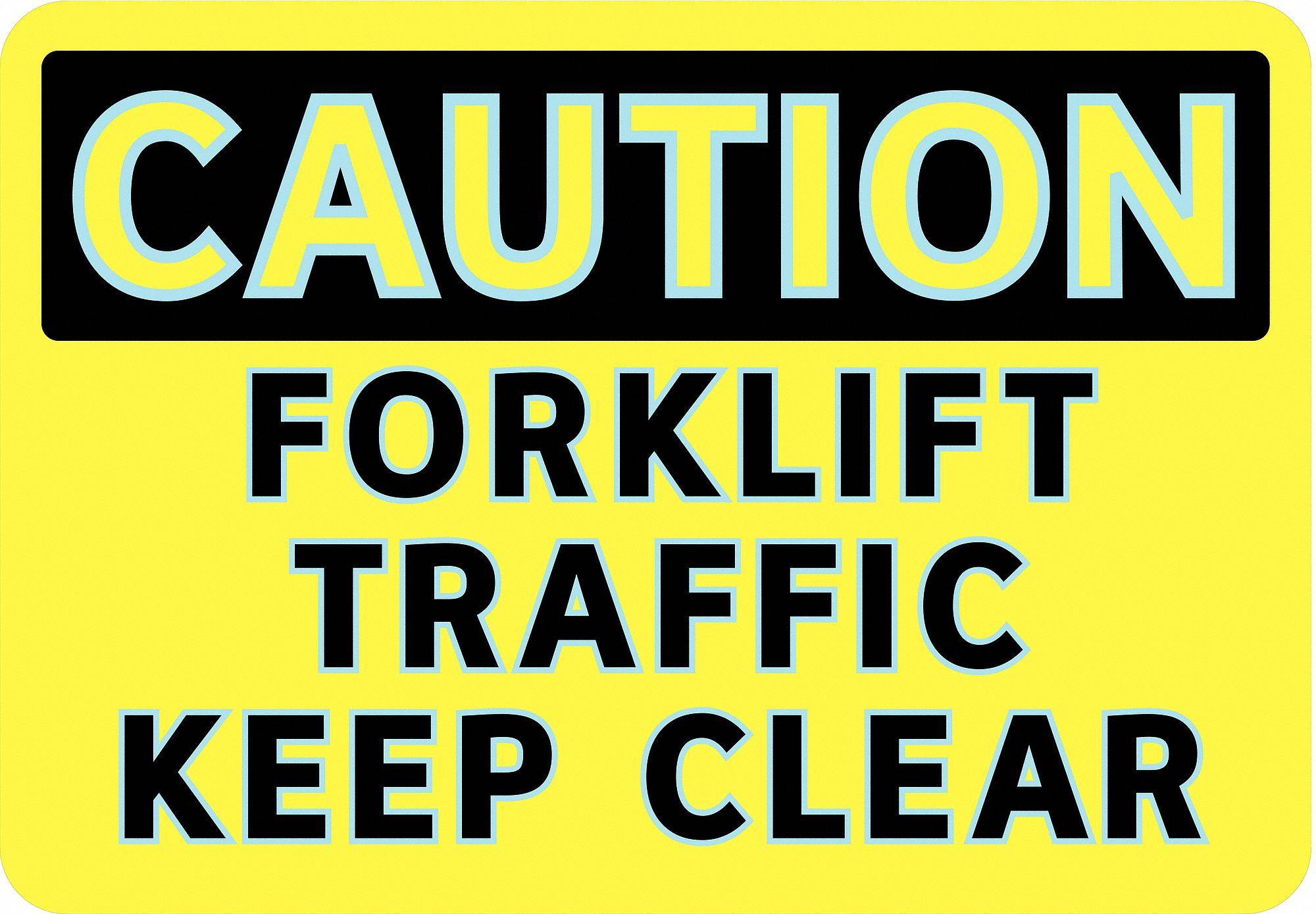 Caution Sign, 7 x 10In, BK/YEL, ENG, Text