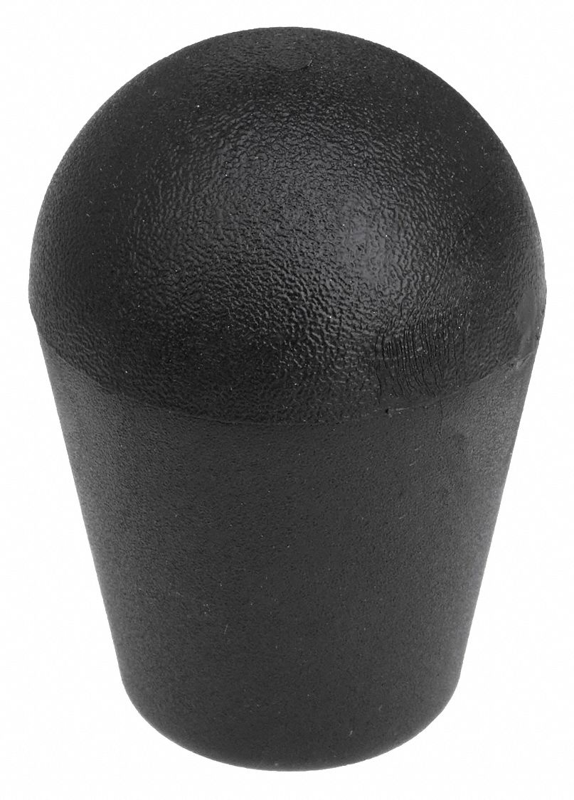 Hand Knob: Tapered, Plastic w/ Steel Thread, 1/2"-13, 1.63 in Dia