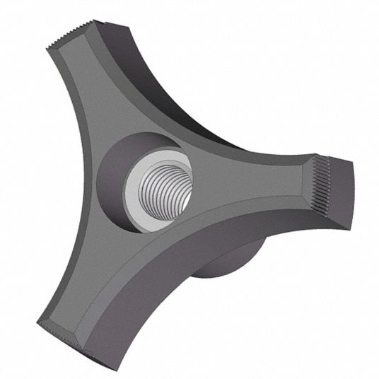 INNOVATIVE COMPONENTS Hand Knob, Threaded Insert, Handle Type 3 Point