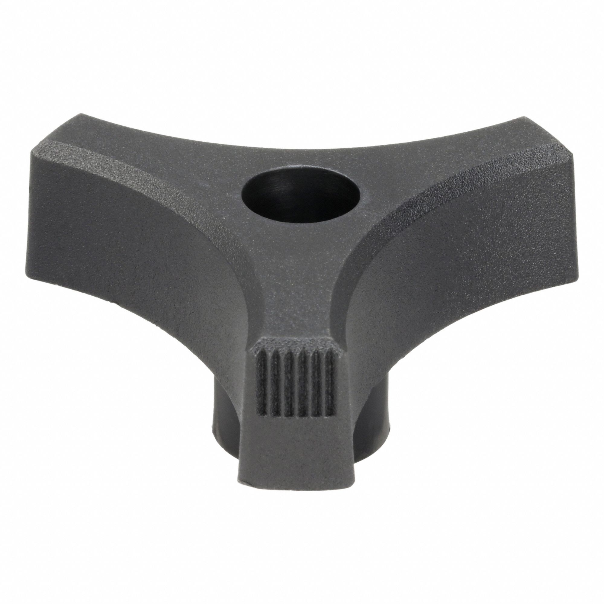 Hand Knob: 3 Point, Plastic w/ Steel Thread, 3/8"-16 Thread, 2.52 in Dia