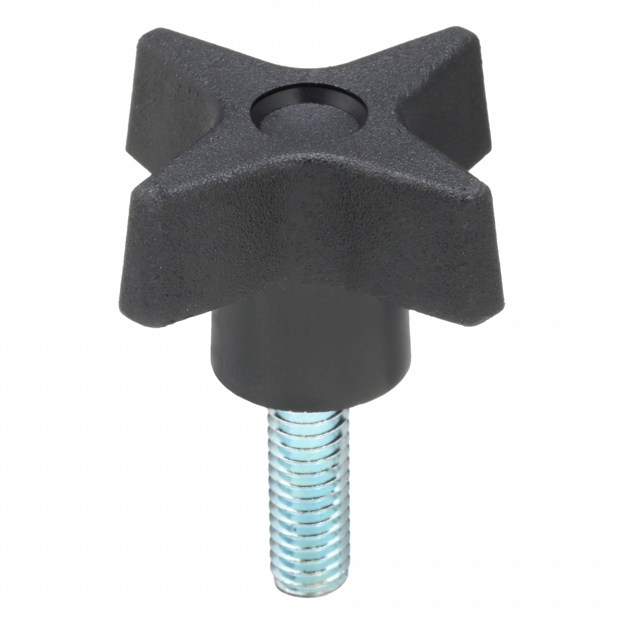 Hand Knob: 4 Point, Plastic w/ Steel Thread, 5/16"-18 Thread, 1.75 in Dia