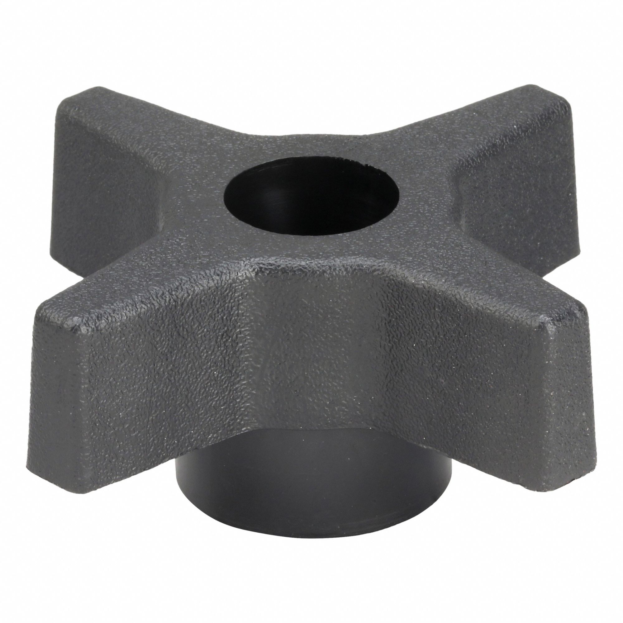 Hand Knob: 4 Point, Plastic w/ Steel Thread, 1/4"-20 Thread, 2.46 in Dia
