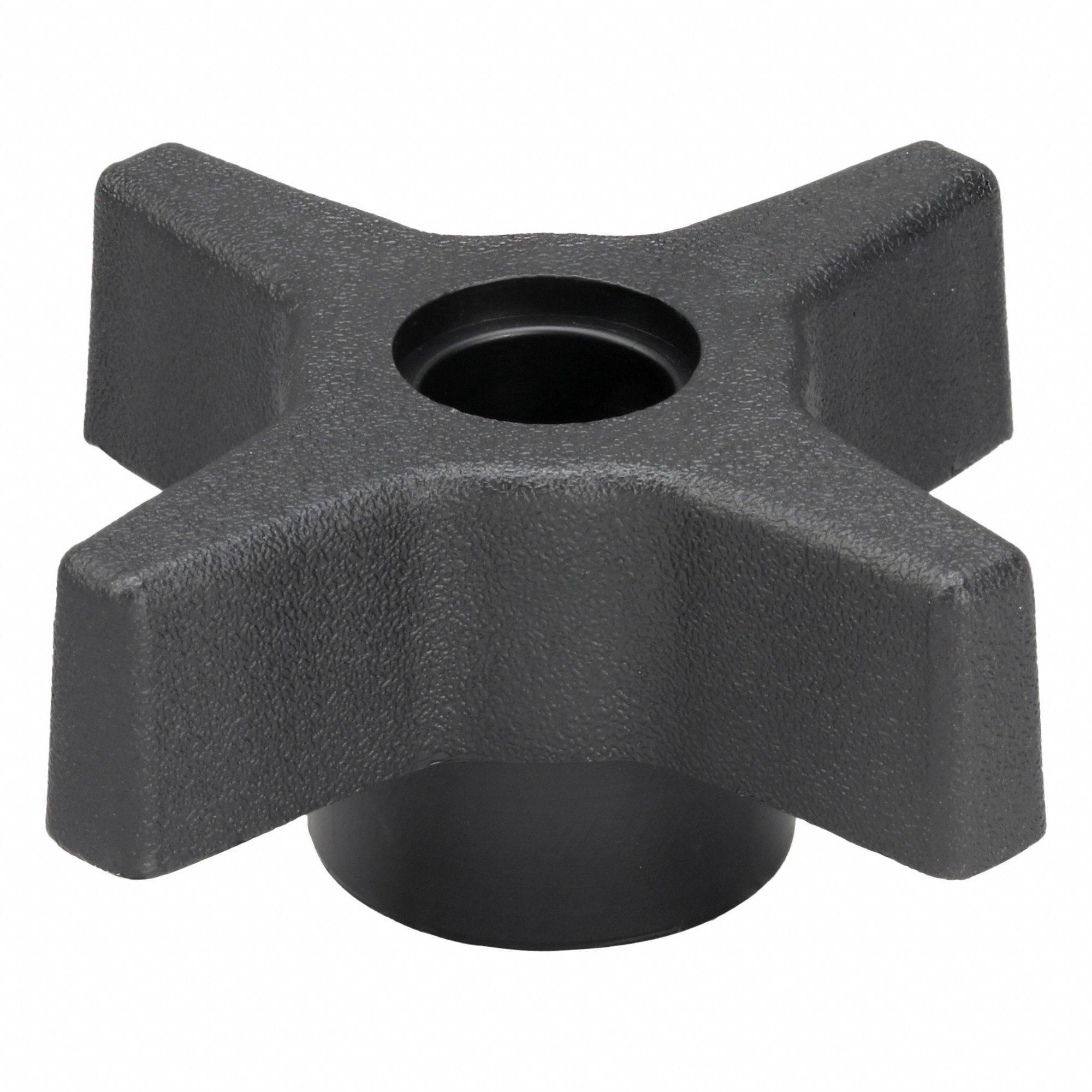 Hand Knob: 4 Point, Plastic w/ Steel Thread, 5/16"-18 Thread, 2.46 in Dia