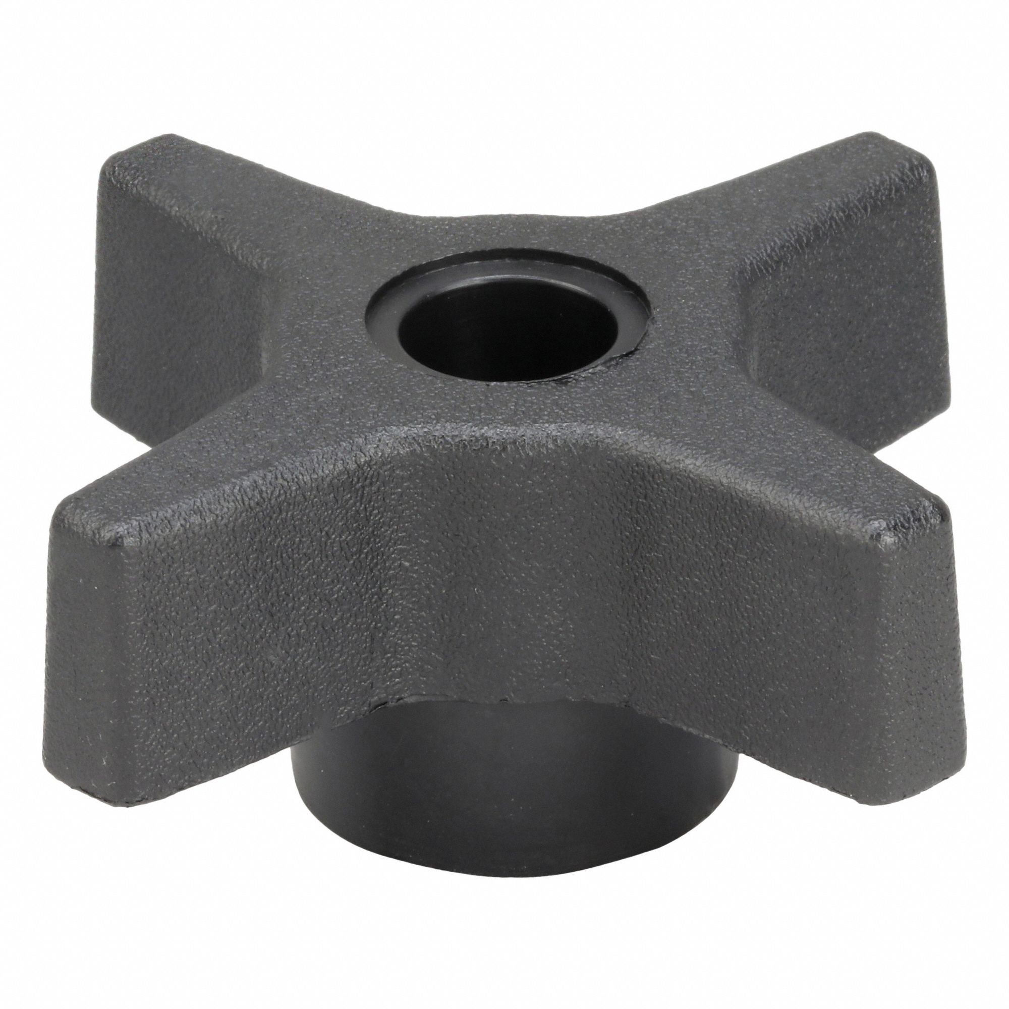 Hand Knob: 4 Point, Plastic w/ Steel Thread, 3/8"-16 Thread, 2.46 in Dia