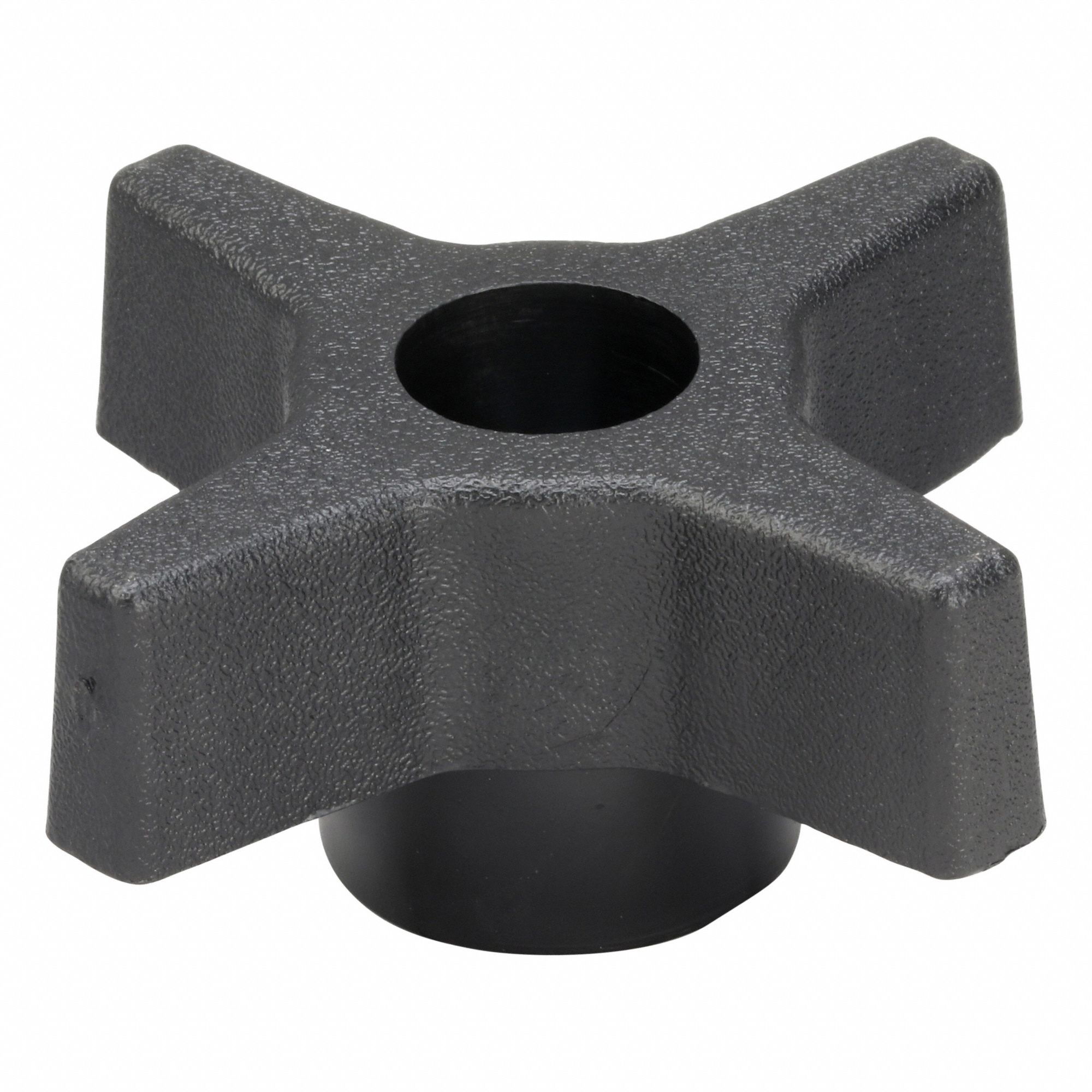 Hand Knob: 4 Point, Plastic w/ Steel Thread, 1/2"-13 Thread, 2.46 in Dia