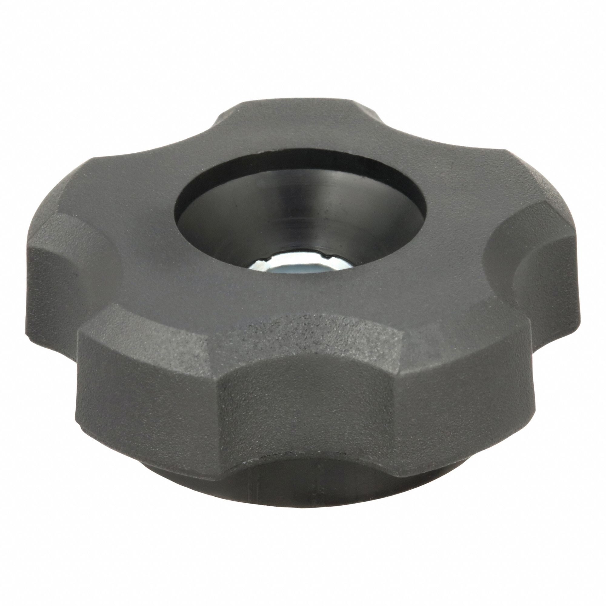 Hand Knob: 5 Point, Plastic w/ Steel Thread, #10-24 Thread, 1.36 in Dia